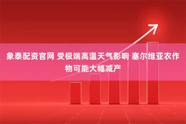 象泰配资官网 受极端高温天气影响 塞尔维亚农作物可能大幅减产